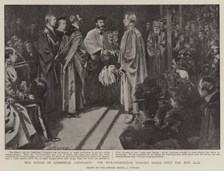 The Sirdar at Cambridge University, the Vice-Chancellor shaking hands with the New LLD